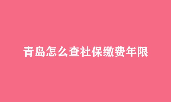 青岛怎么查社保缴费年限