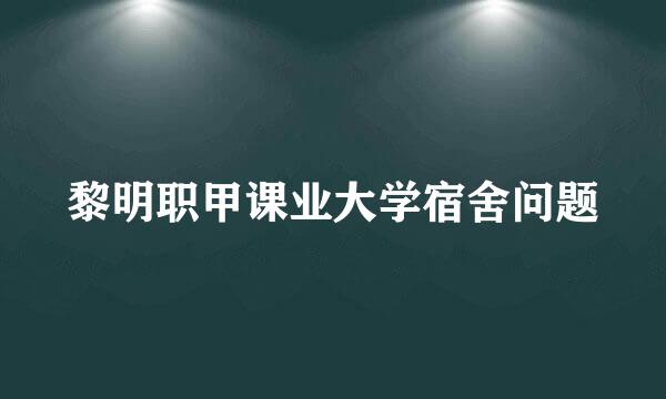 黎明职甲课业大学宿舍问题