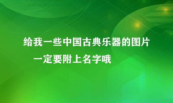给我一些中国古典乐器的图片 一定要附上名字哦