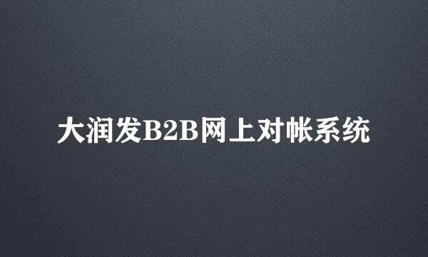 大润发B2B网上对帐系统