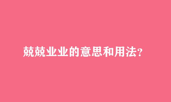 兢兢业业的意思和用法？