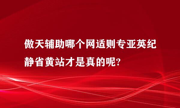 傲天辅助哪个网适则专亚英纪静省黄站才是真的呢?