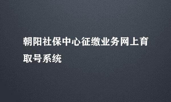 朝阳社保中心征缴业务网上育取号系统