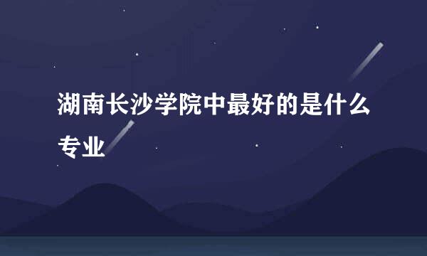 湖南长沙学院中最好的是什么专业