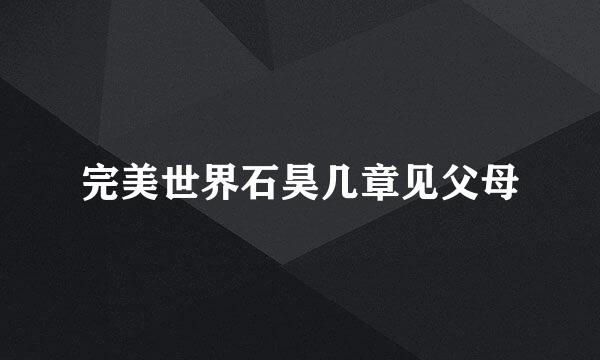 完美世界石昊几章见父母