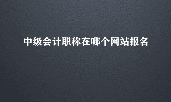 中级会计职称在哪个网站报名