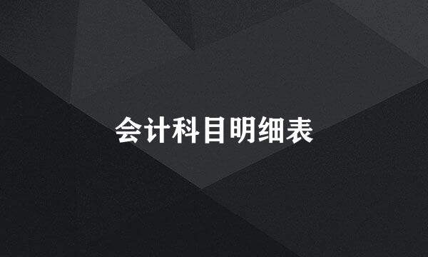 会计科目明细表