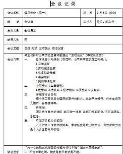 会议记录格式模板