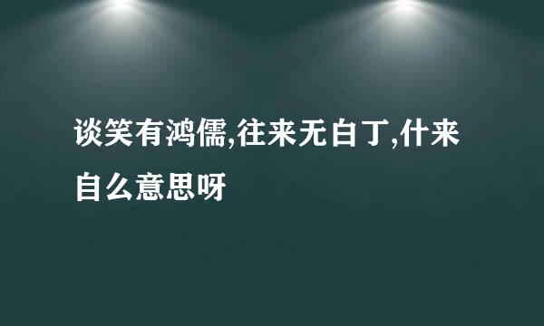 谈笑有鸿儒,往来无白丁,什来自么意思呀