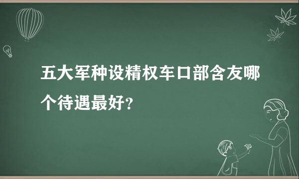 五大军种设精权车口部含友哪个待遇最好？