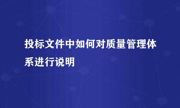 投标文件中如何对质量管理体系进行说明