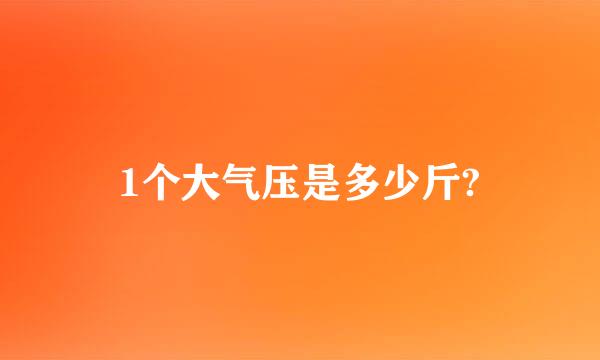 1个大气压是多少斤?