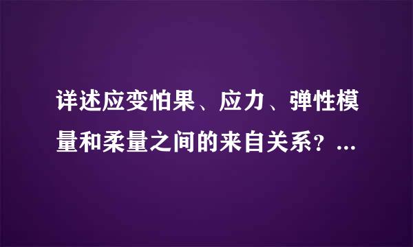 详述应变怕果、应力、弹性模量和柔量之间的来自关系？ 简述高弹性的特点？