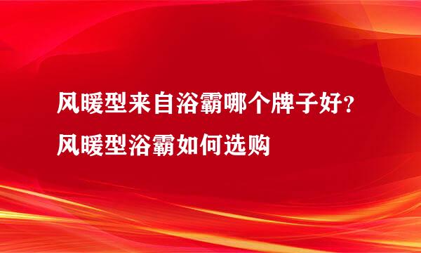 风暖型来自浴霸哪个牌子好？风暖型浴霸如何选购