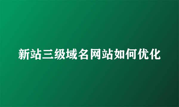 新站三级域名网站如何优化