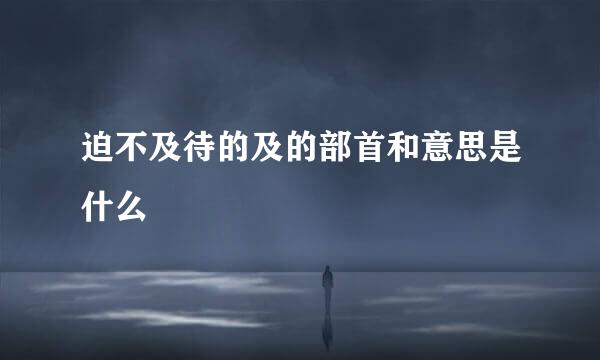 迫不及待的及的部首和意思是什么
