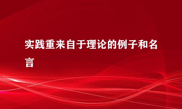 实践重来自于理论的例子和名言