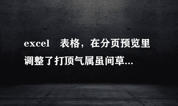 excel 表格，在分页预览里调整了打顶气属虽间草余酒印区域，怎么取消？