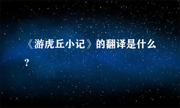 《游虎丘小记》的翻译是什么？