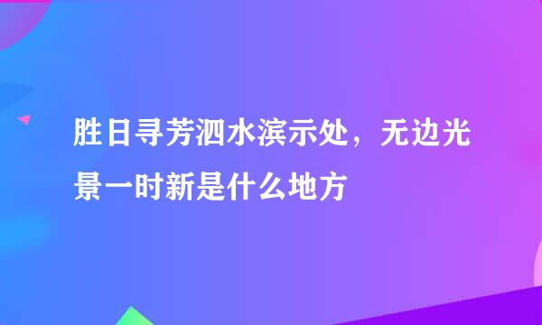 胜日寻芳泗水滨示处，无边光景一时新是什么地方