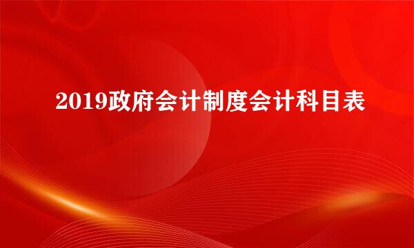 2019政府会计制度会计科目表