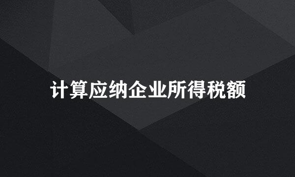 计算应纳企业所得税额