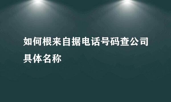如何根来自据电话号码查公司具体名称