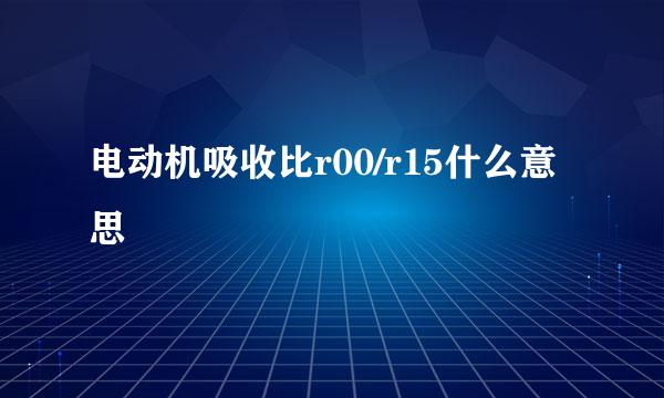 电动机吸收比r00/r15什么意思