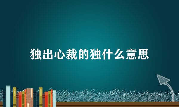 独出心裁的独什么意思