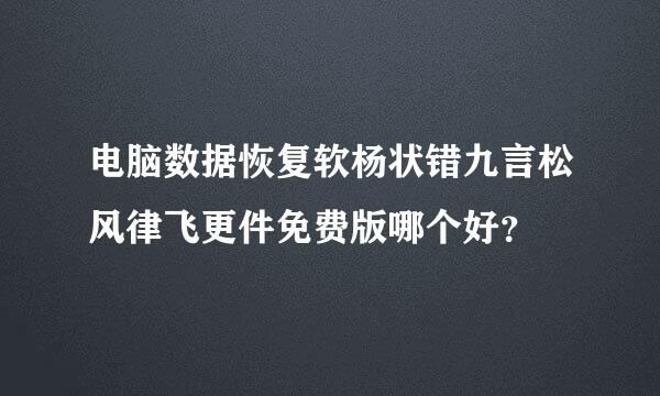 电脑数据恢复软杨状错九言松风律飞更件免费版哪个好？