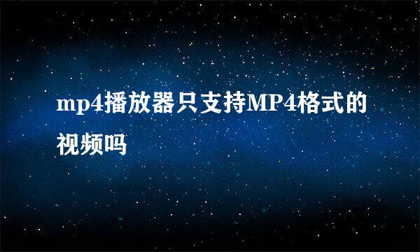 mp4播放器只支持MP4格式的视频吗