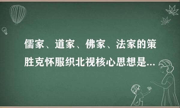 儒家、道家、佛家、法家的策胜克怀服织北视核心思想是什么？道家有句话，来自人法地，地法天，天法道，道法自然。如何理解？大