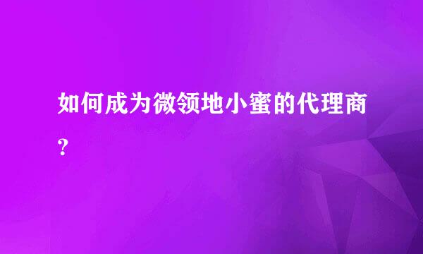 如何成为微领地小蜜的代理商？