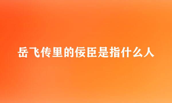 岳飞传里的佞臣是指什么人