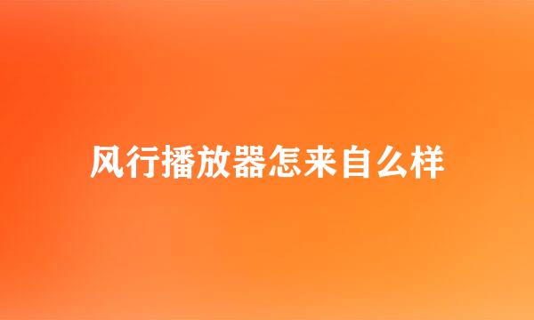 风行播放器怎来自么样