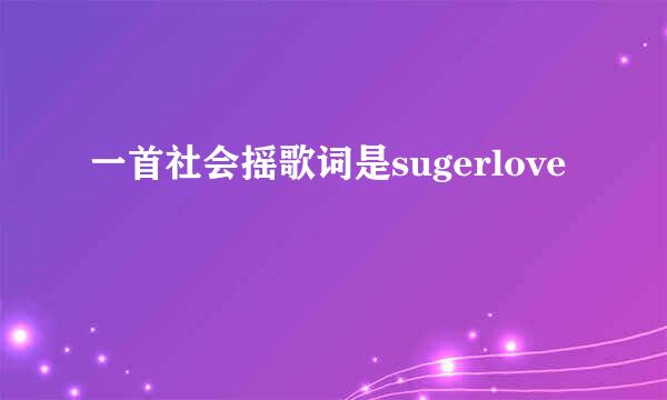 一首社会摇歌词是sugerlove