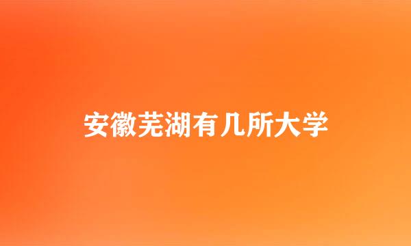安徽芜湖有几所大学