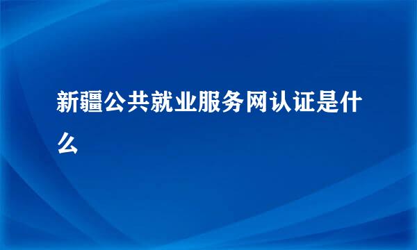 新疆公共就业服务网认证是什么