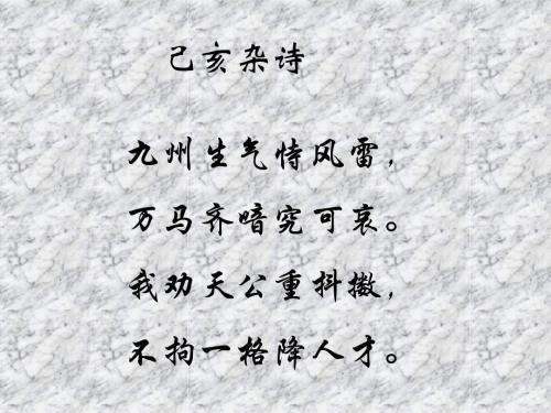 己亥来自杂诗龚自珍注音