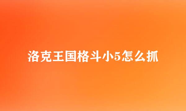 洛克王国格斗小5怎么抓