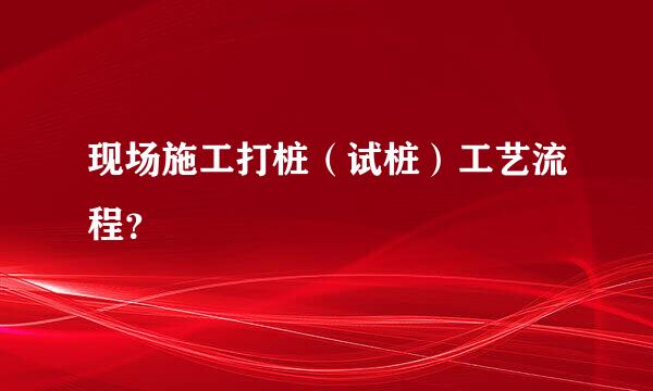 现场施工打桩（试桩）工艺流程？