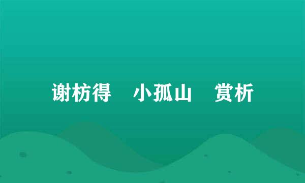谢枋得 小孤山 赏析