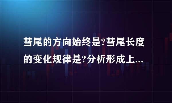 彗尾的方向始终是?彗尾长度的变化规律是?分析形成上述来自规律的原因?