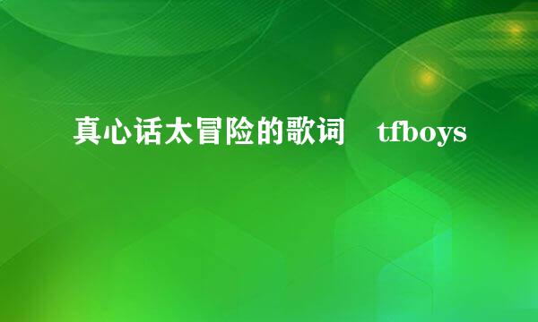 真心话太冒险的歌词 tfboys