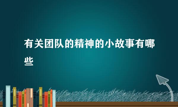 有关团队的精神的小故事有哪些