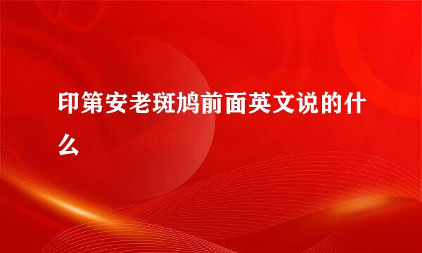 印第安老斑鸠前面英文说的什么
