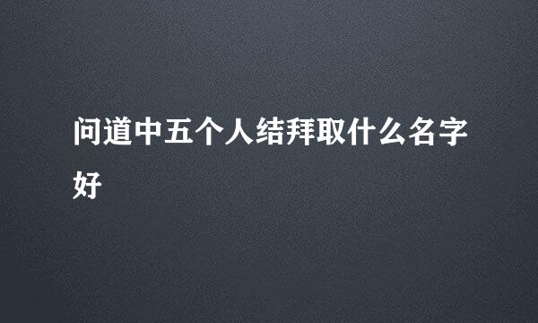 问道中五个人结拜取什么名字好
