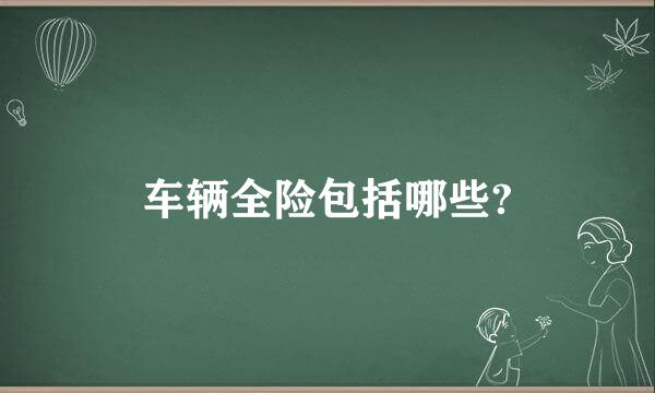车辆全险包括哪些?
