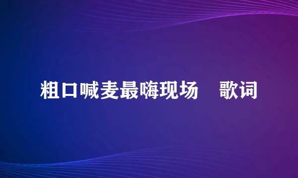 粗口喊麦最嗨现场 歌词