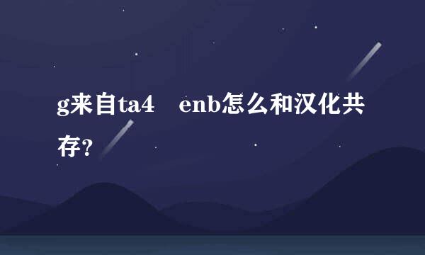 g来自ta4 enb怎么和汉化共存？